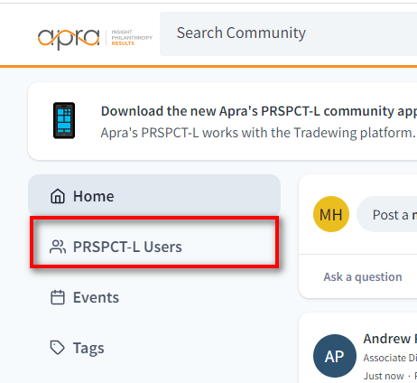 View PRSPCT-L Users